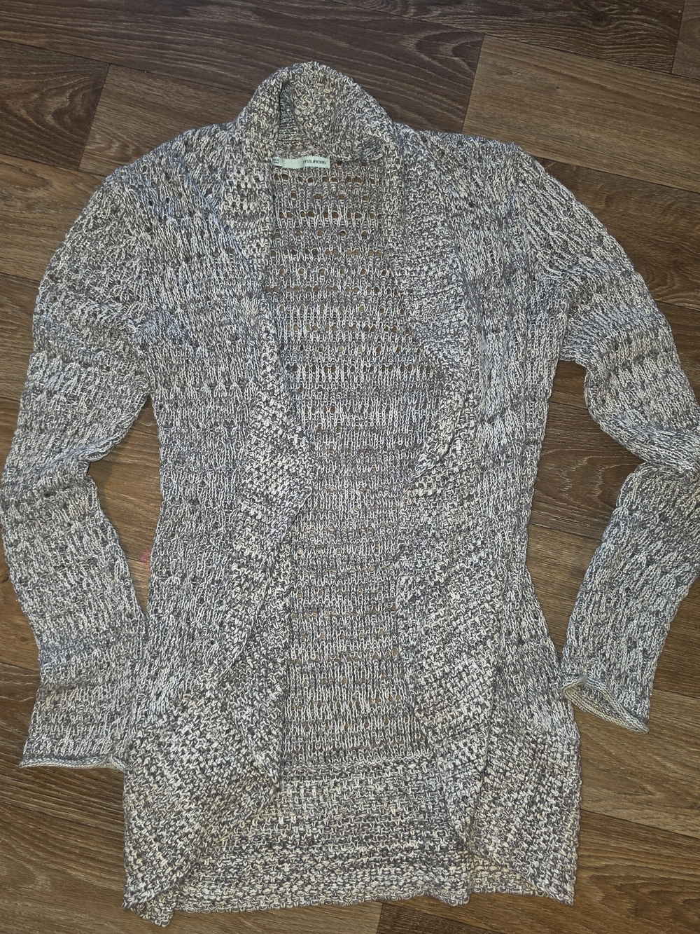 Maurices Marled Gray Open-Front Knit Cardigan